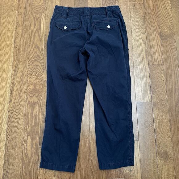 LAUREN RALPH LAUREN Capri Pants Size 4 Navy Blue Silver Buttons Y2K - Picture 3 of 6